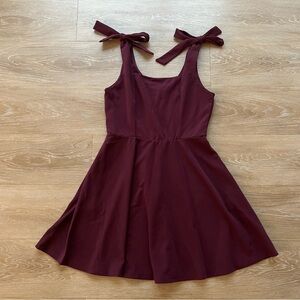 NWT Francesca’s purple A-line bow sleeve dress